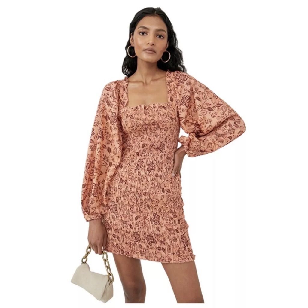 Free People Smock It To Me Mini Dress Size Xs Nwt